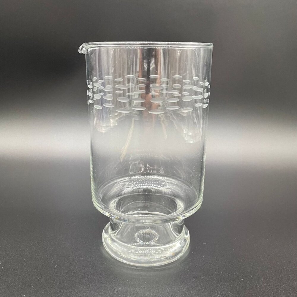 Etched Crystal Footed Pitcher Cocktail Lemonade Princess House Clear Barware